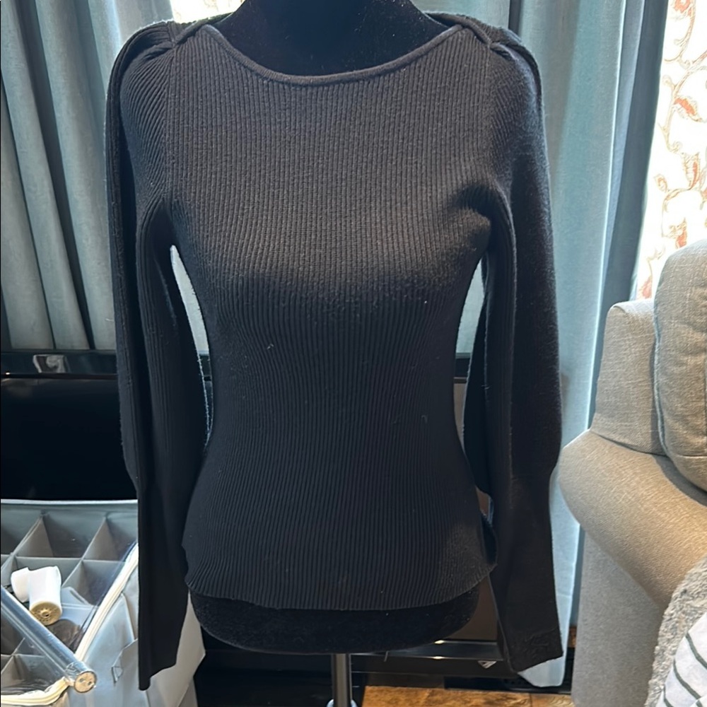 French Connection Black Ribbed Sweater